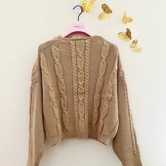 J CREW V Neck Cable-Knit Sweater Size XL - Picture 8 of 10